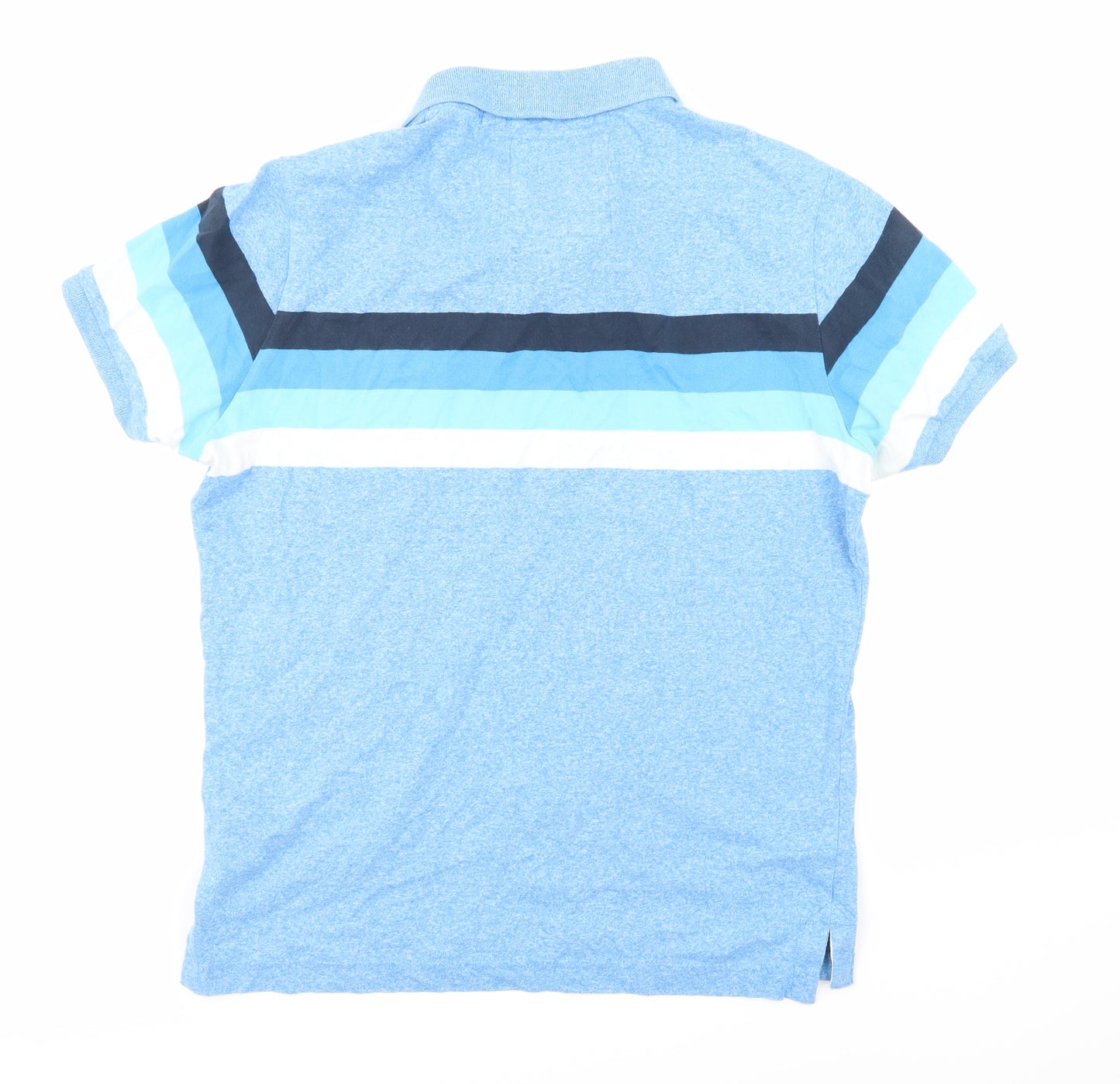 Superdry Mens Blue Striped   Polo Size L