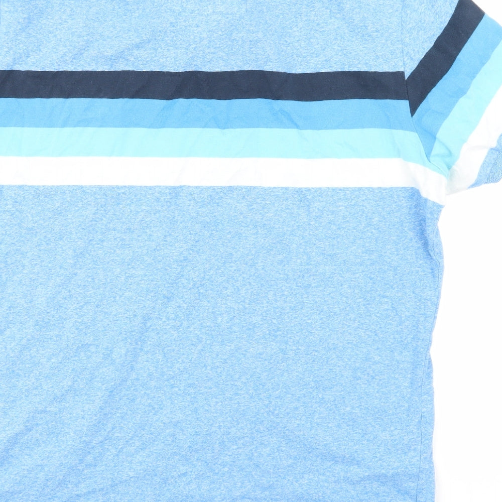 Superdry Mens Blue Striped   Polo Size L