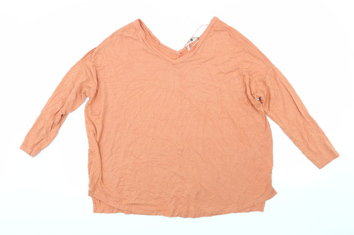 TU Womens Orange Basic T-Shirt Size 8