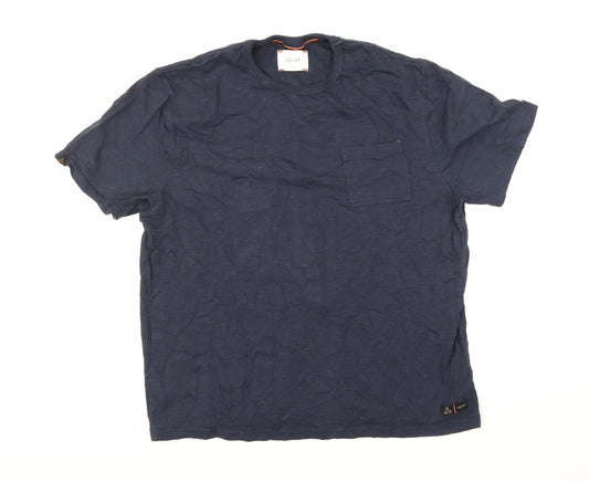 Front view of Adapt men’s blue t-shirt, size L