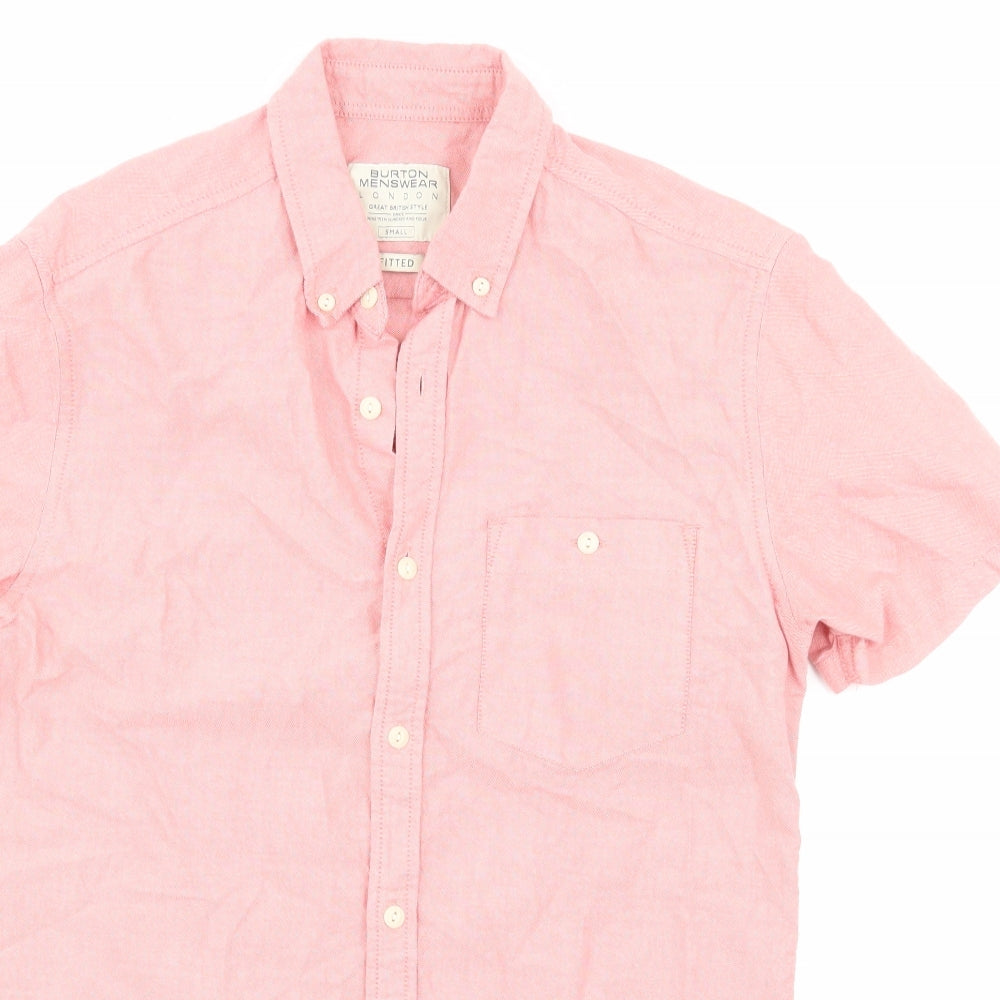 Burton Mens Pink    Button-Up Size S