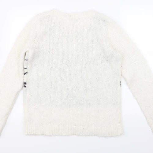 Dorothy Perkins Womens White  Knit Pullover Jumper Size 16