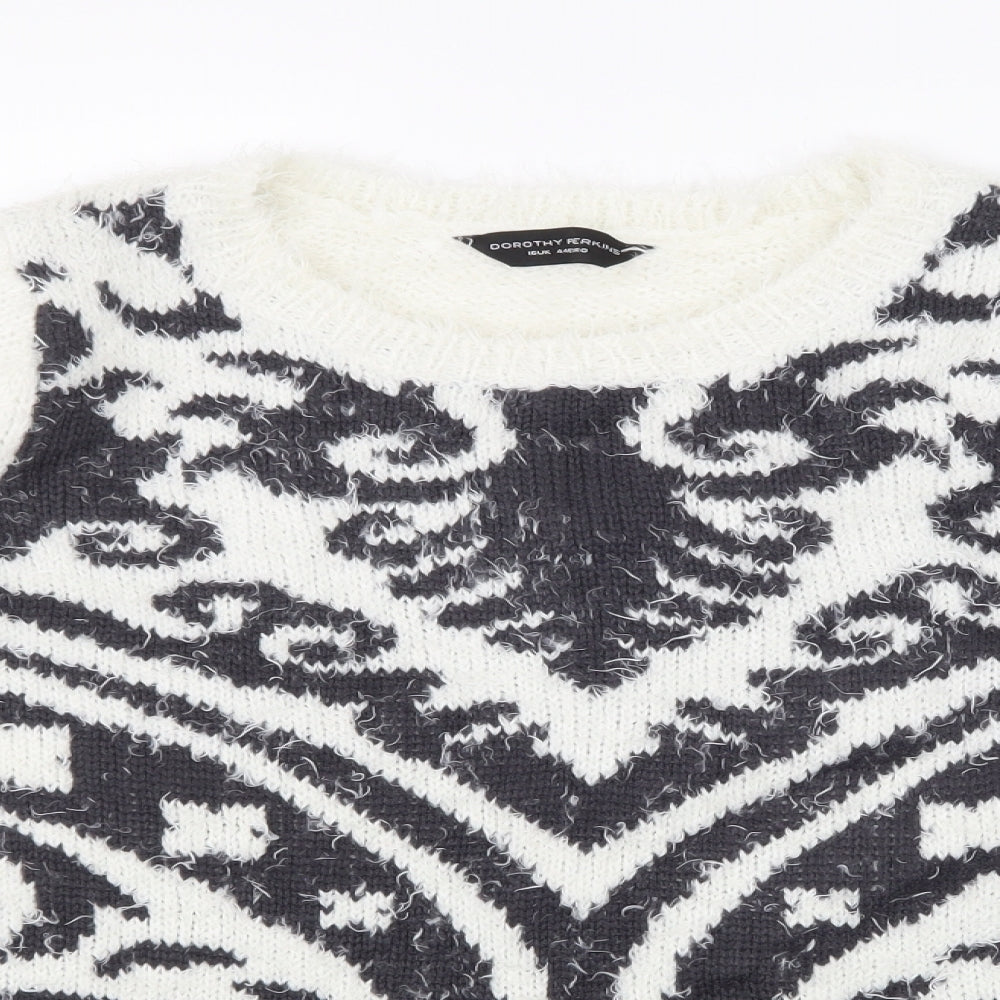 Dorothy Perkins Womens White  Knit Pullover Jumper Size 16