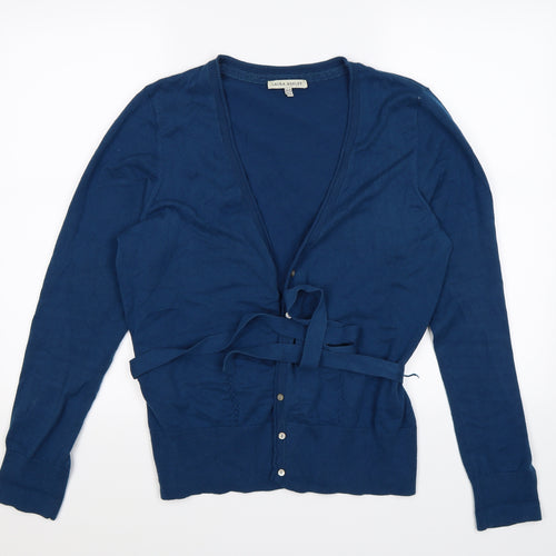 Laura Ashley Womens Blue  Knit Cardigan Jumper Size 18