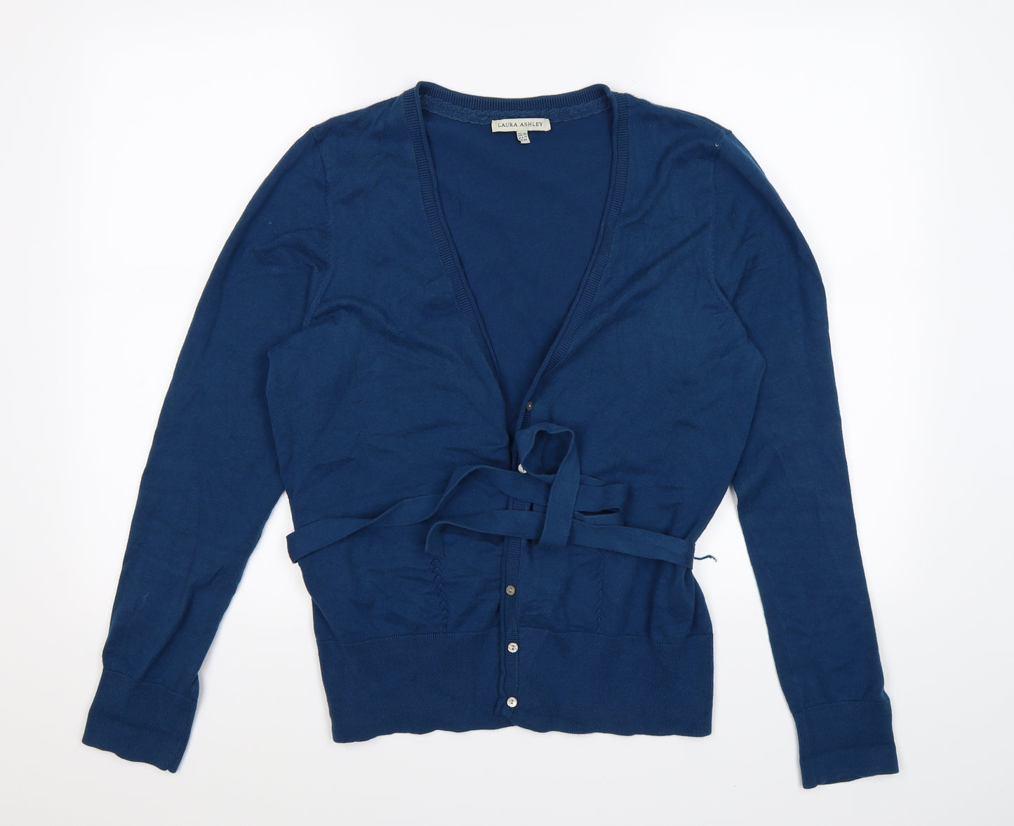 Laura Ashley Womens Blue  Knit Cardigan Jumper Size 18