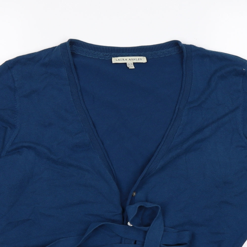 Laura Ashley Womens Blue  Knit Cardigan Jumper Size 18