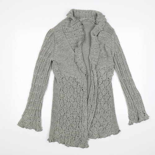 Moda Womens Grey  Knit Cardigan Jumper Size 14
