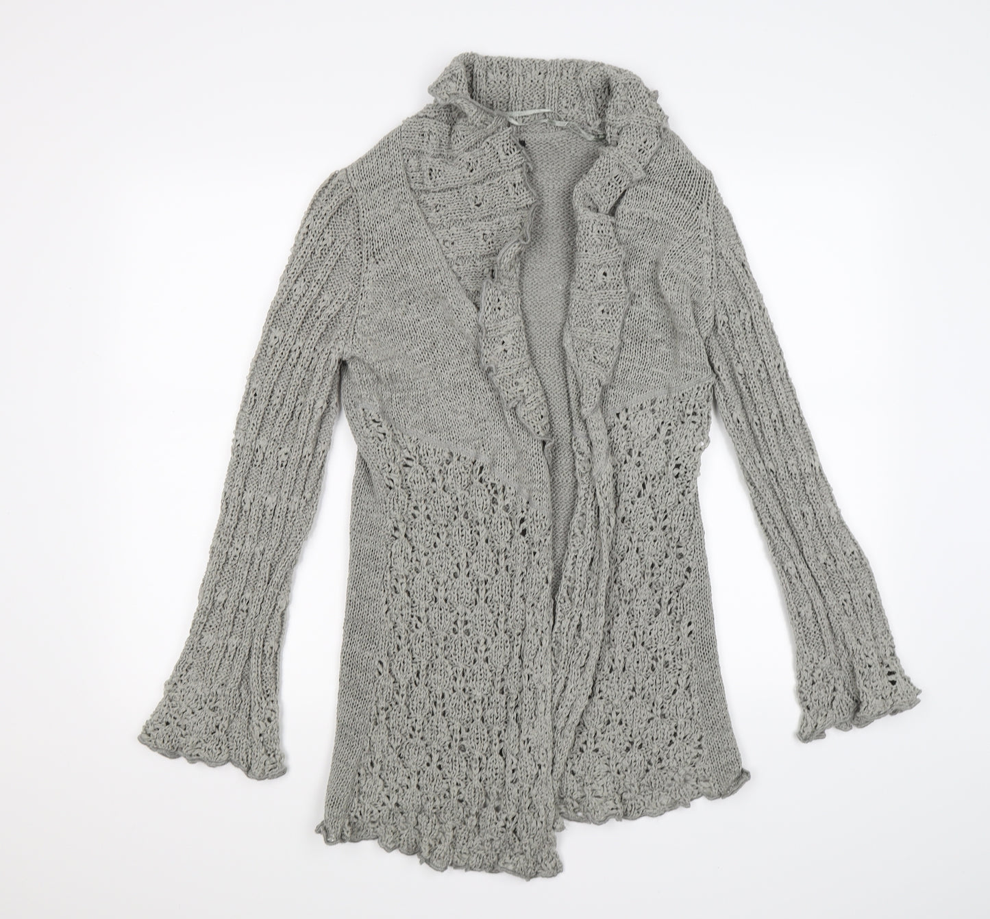 Moda Womens Grey  Knit Cardigan Jumper Size 14