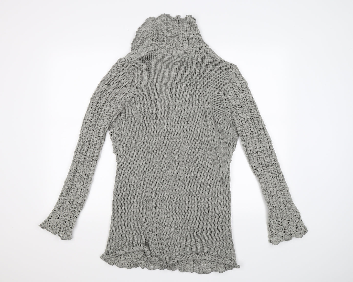 Moda Womens Grey  Knit Cardigan Jumper Size 14