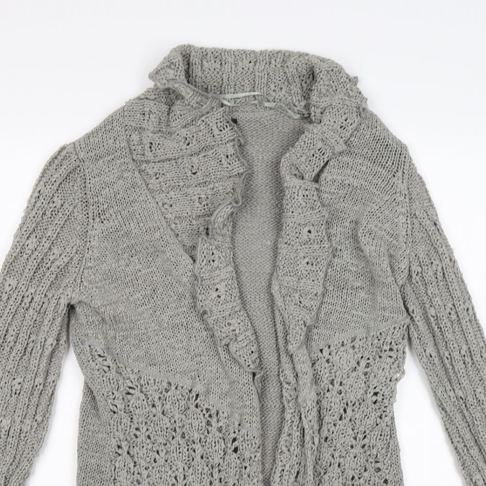 Moda Womens Grey  Knit Cardigan Jumper Size 14
