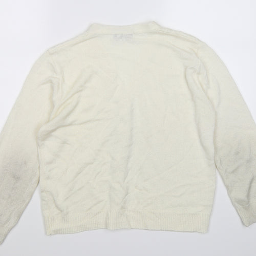 FUTURE LADY Womens Ivory  Knit Cardigan Jumper Size L