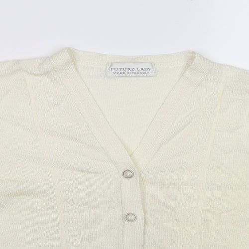FUTURE LADY Womens Ivory  Knit Cardigan Jumper Size L