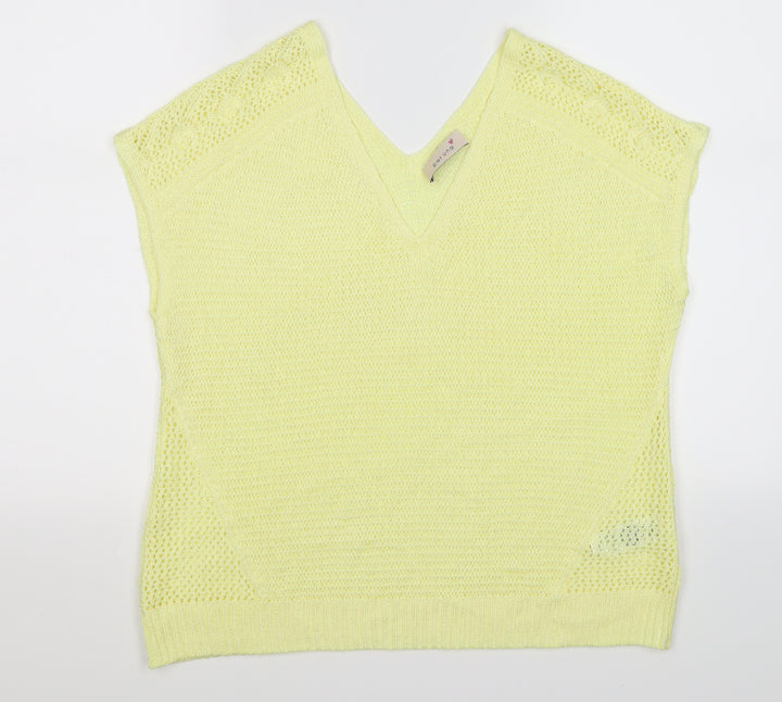Per Una Womens Yellow Knit Pullover Jumper Size 14