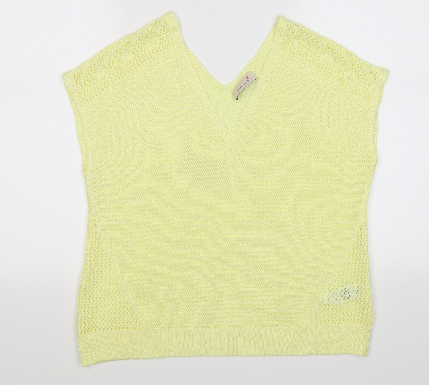 Per Una Womens Yellow  Knit Pullover Jumper Size 14