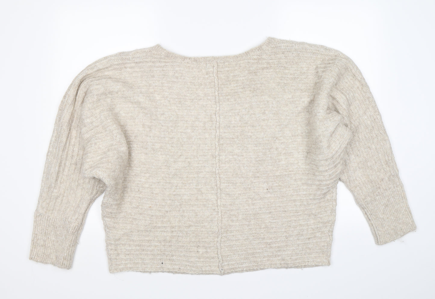New Look Womens Beige Striped Knit Pullover Jumper Size L