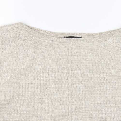 New Look Womens Beige Striped Knit Pullover Jumper Size L
