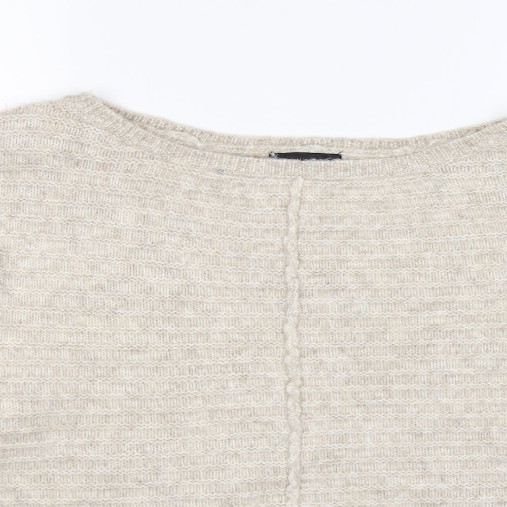 New Look Womens Beige Striped Knit Pullover Jumper Size L