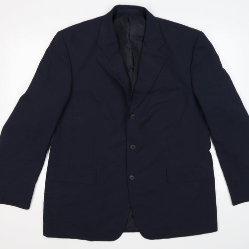 Essentials Mens Blue   Jacket Suit Jacket Size 44