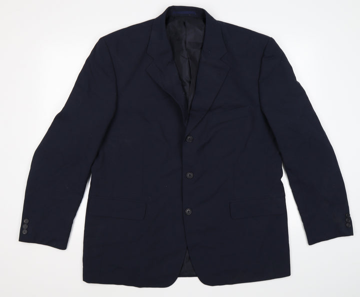 Essentials Mens Blue   Jacket Suit Jacket Size 44