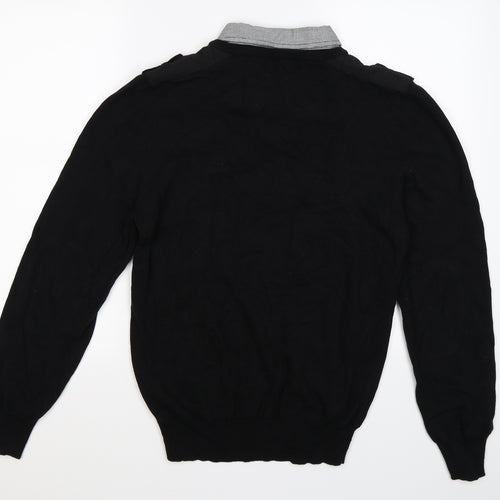 Peacocks Mens Black  Knit Pullover Jumper Size M