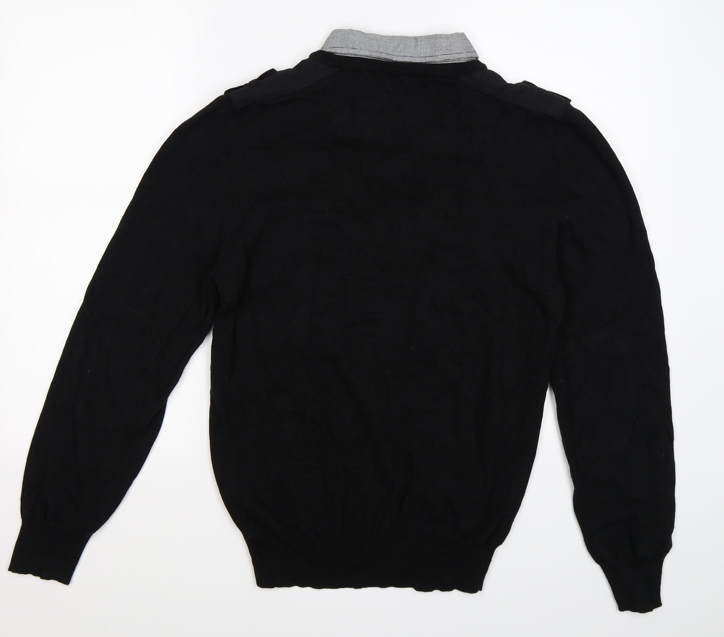 Peacocks Mens Black  Knit Pullover Jumper Size M