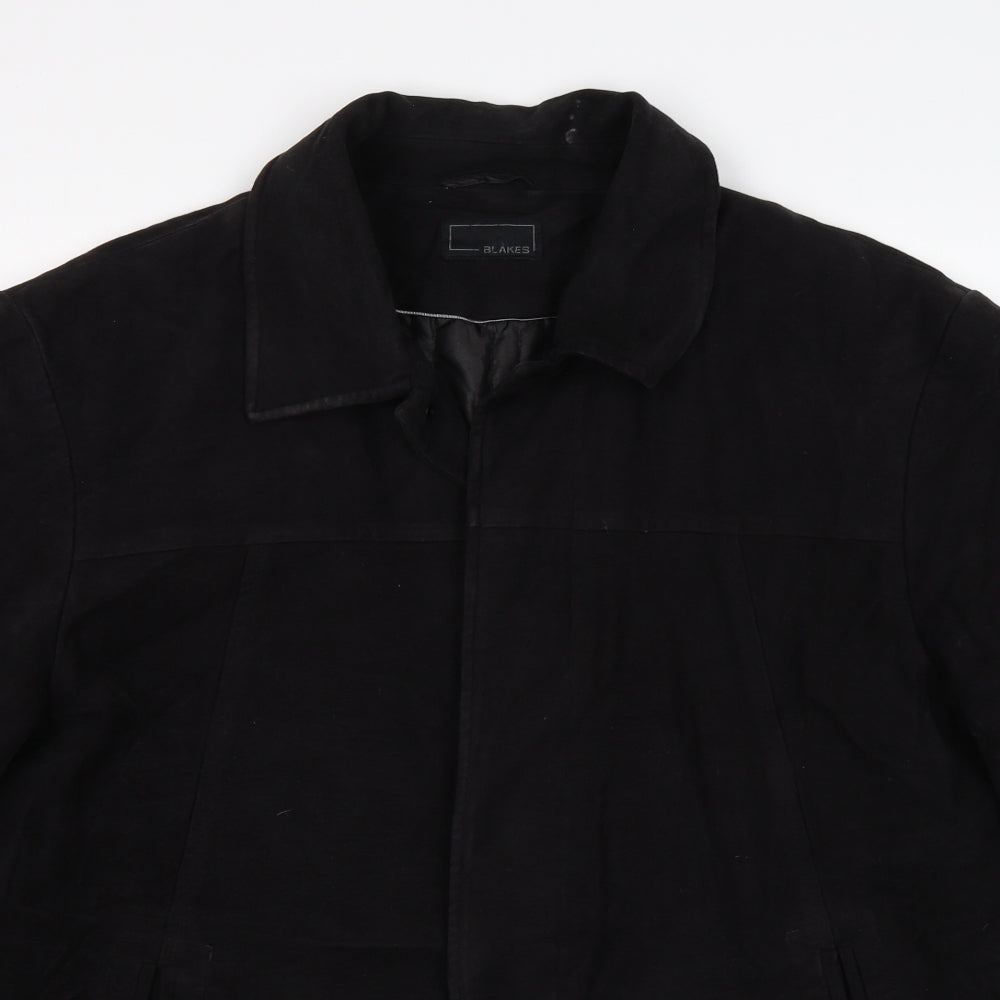 blakes Mens Black  Velvet Jacket Coat Size L