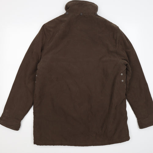 Classics Womens Brown  Velour Windbreaker Coat Size 14
