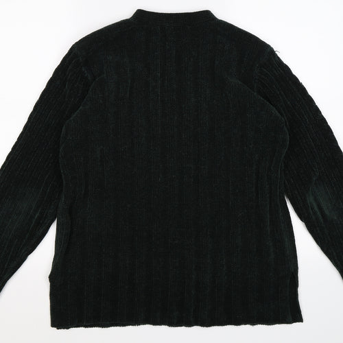 Classic Elements Womens Green Striped Knit Pullover Jumper Size S