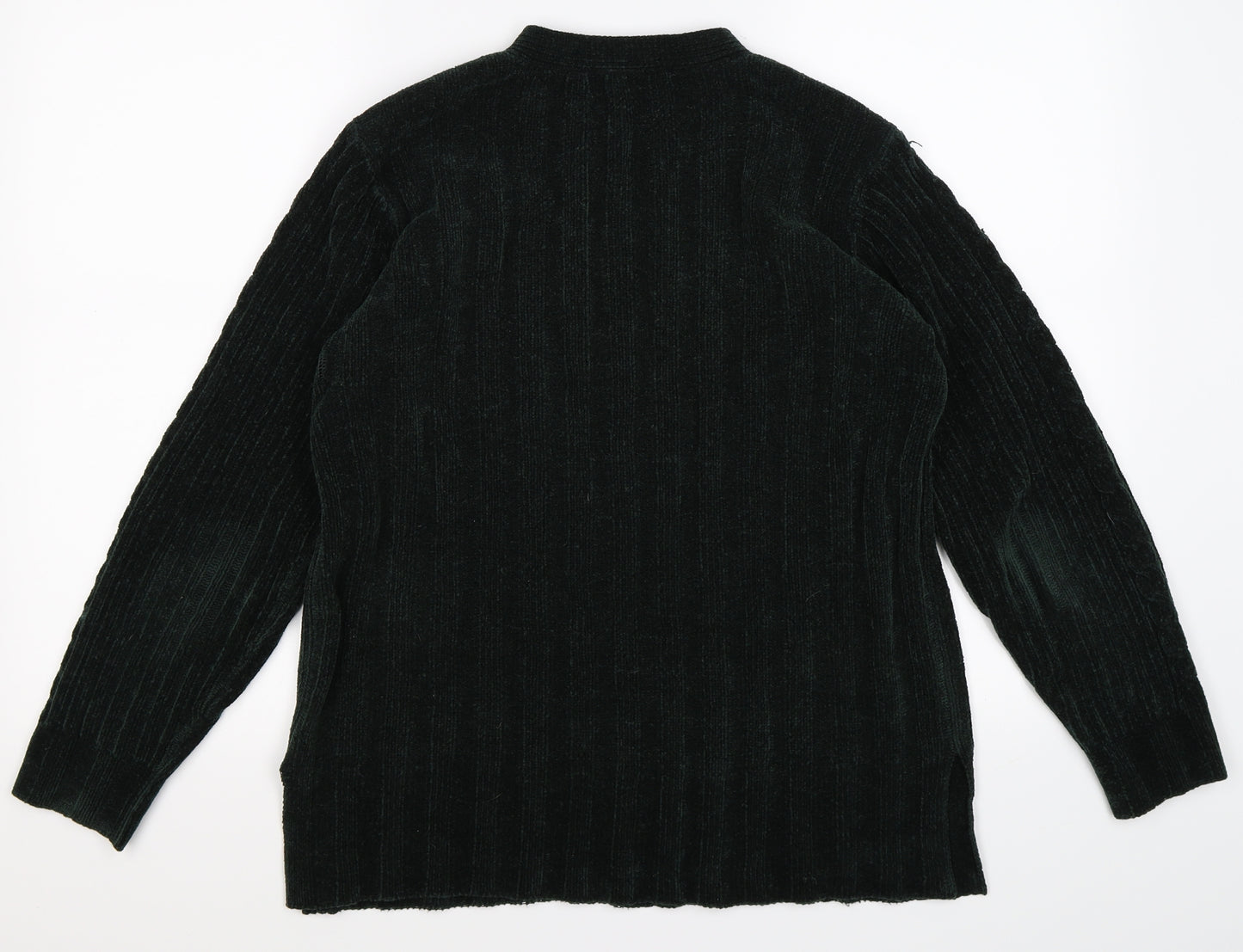 Classic Elements Womens Green Striped Knit Pullover Jumper Size S