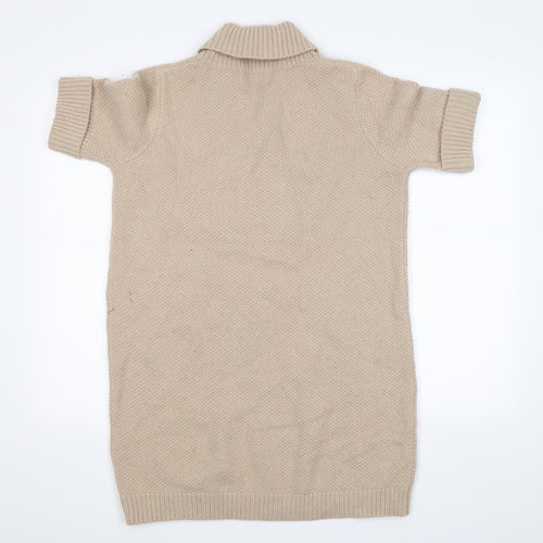 olive and orange Womens Beige  Knit Jumper Dress  Size 10
