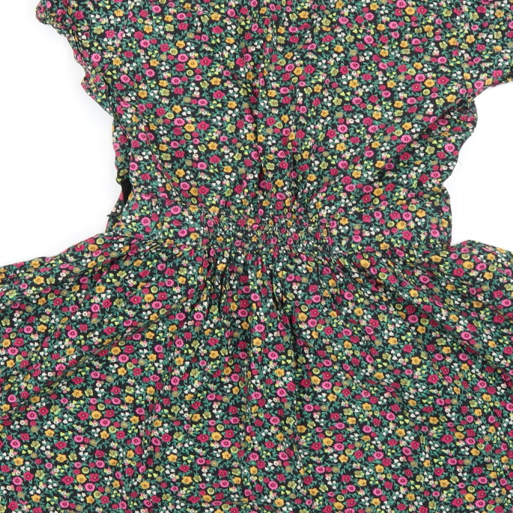 Divided Womens Black Floral  Shirt Dress  Size 12