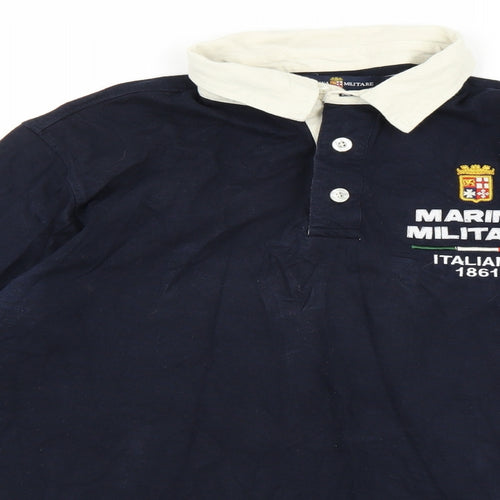 Marina Militare Mens Blue    Polo Size L