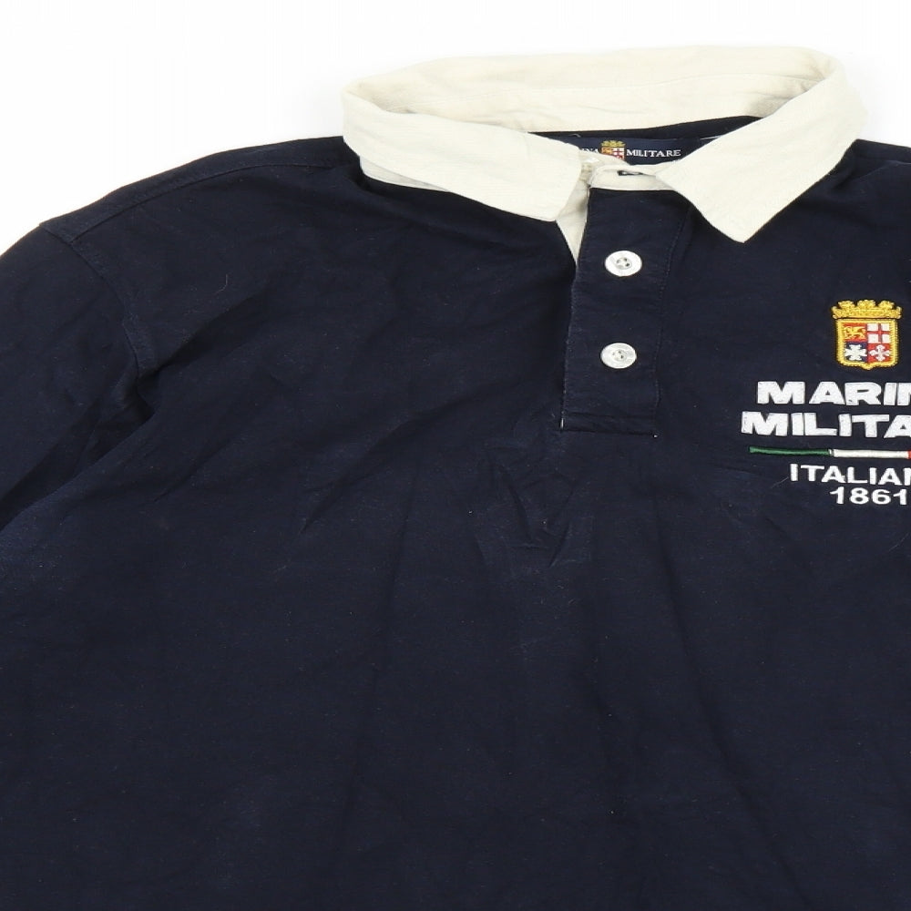 Marina Militare Mens Blue    Polo Size L