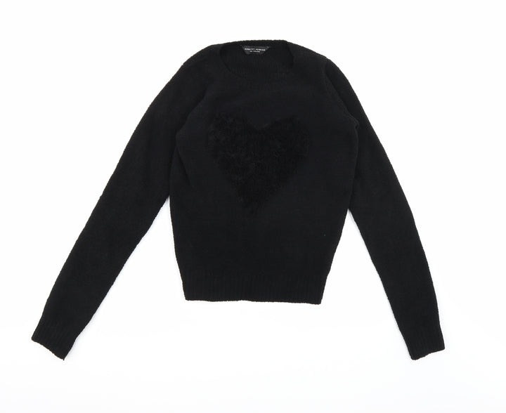 Dorothy Perkins Womens Black Fleece Pullover Jumper Size 6