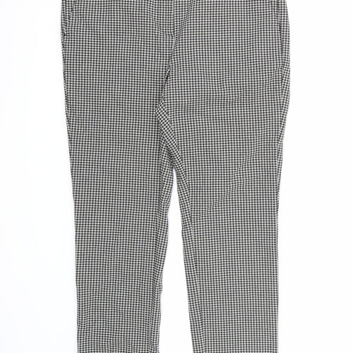 Marks and Spencer Womens Black Geometric  Trousers  Size 12 L26 in