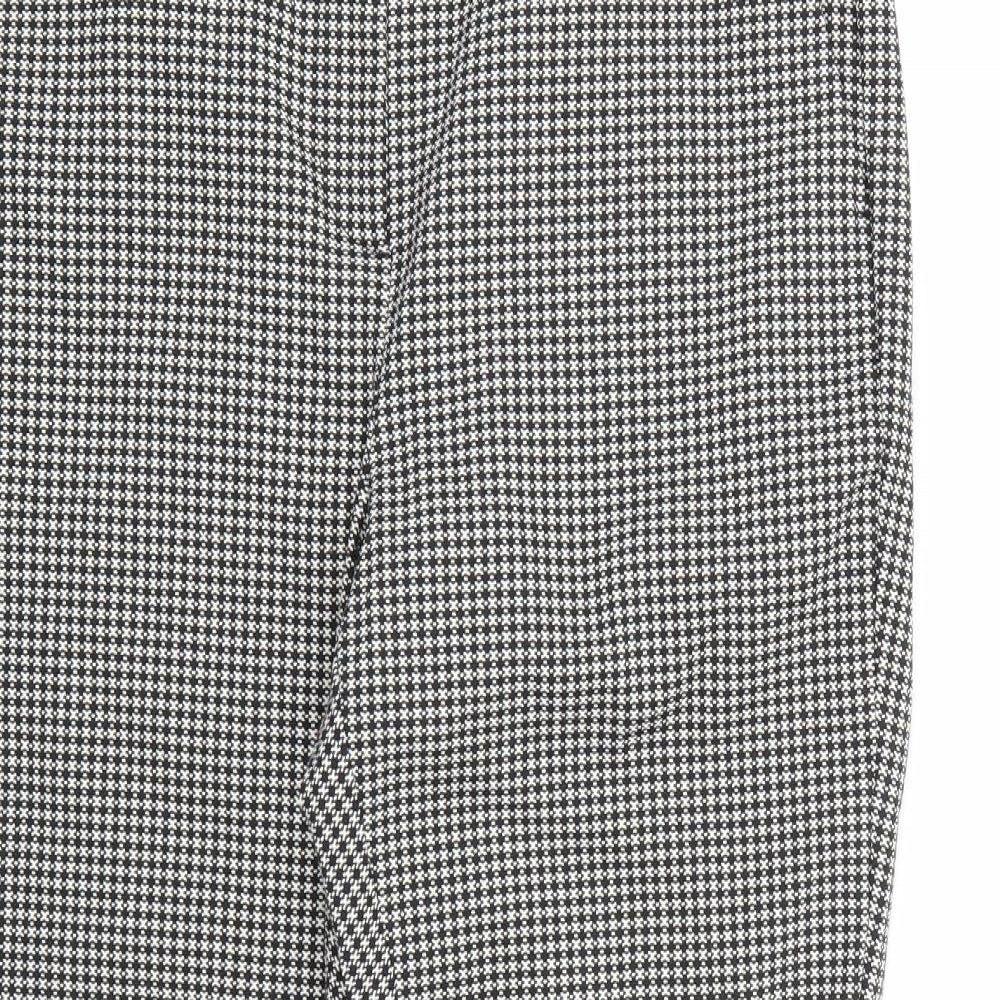 Marks and Spencer Womens Black Geometric  Trousers  Size 12 L26 in