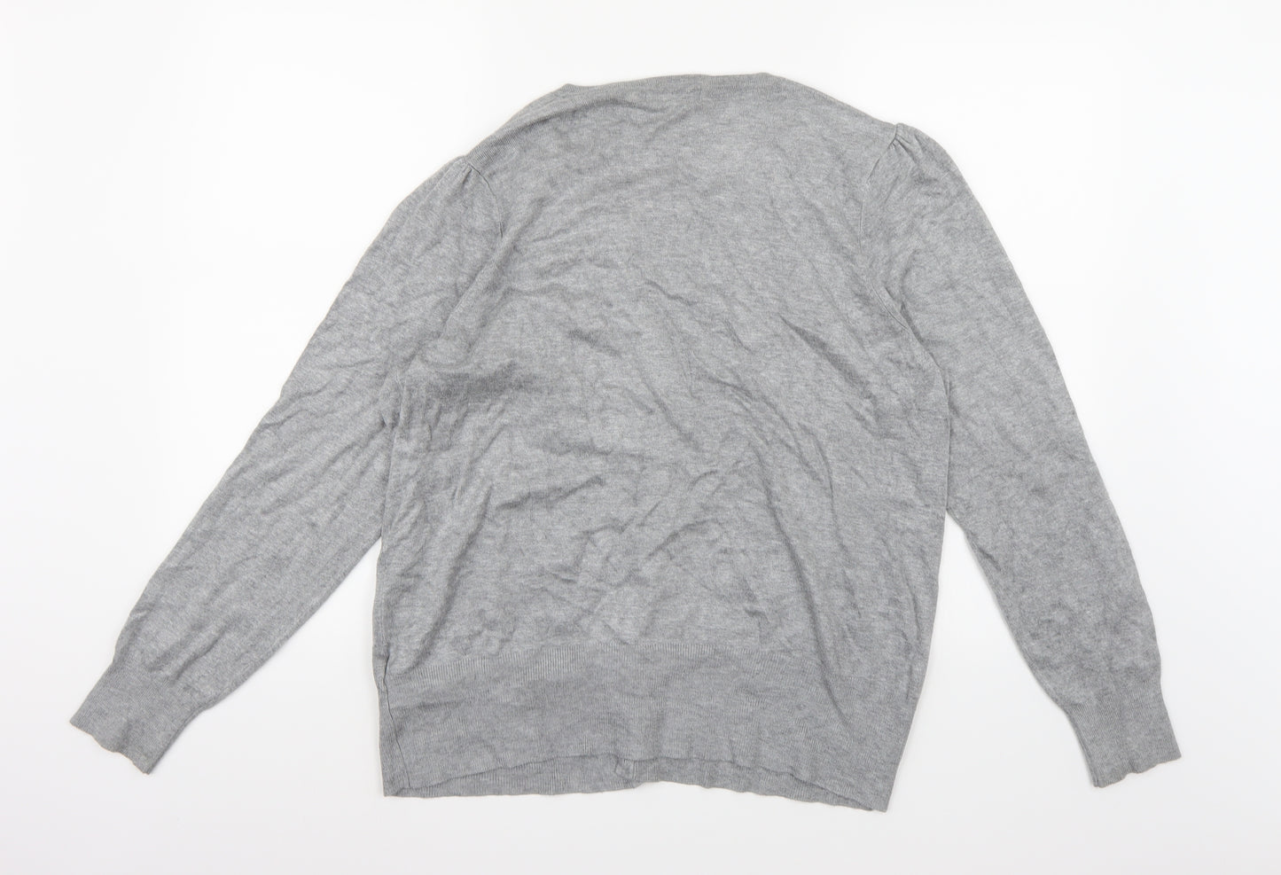 amrks Womens Grey  Knit Cardigan Jumper Size 20