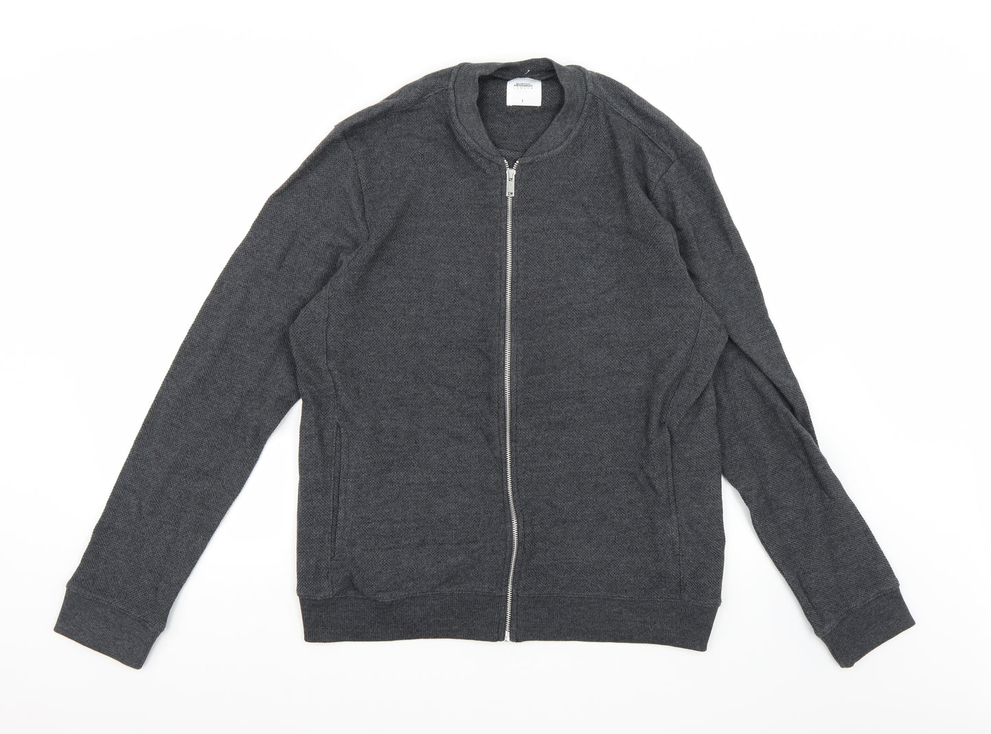 Burton Mens Grey  Knit Full Zip Jumper Size L