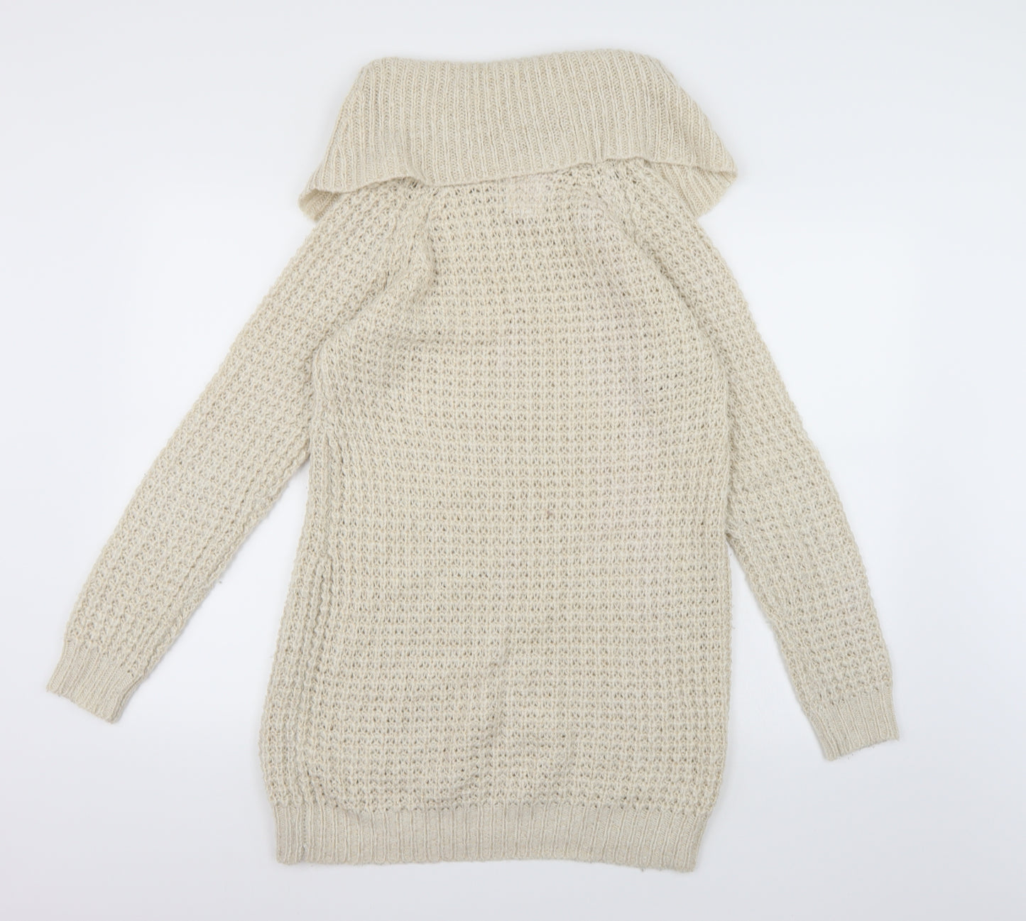 New Look Womens Beige  Knit Jumper Dress  Size 8