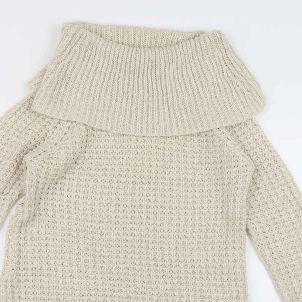New Look Womens Beige  Knit Jumper Dress  Size 8