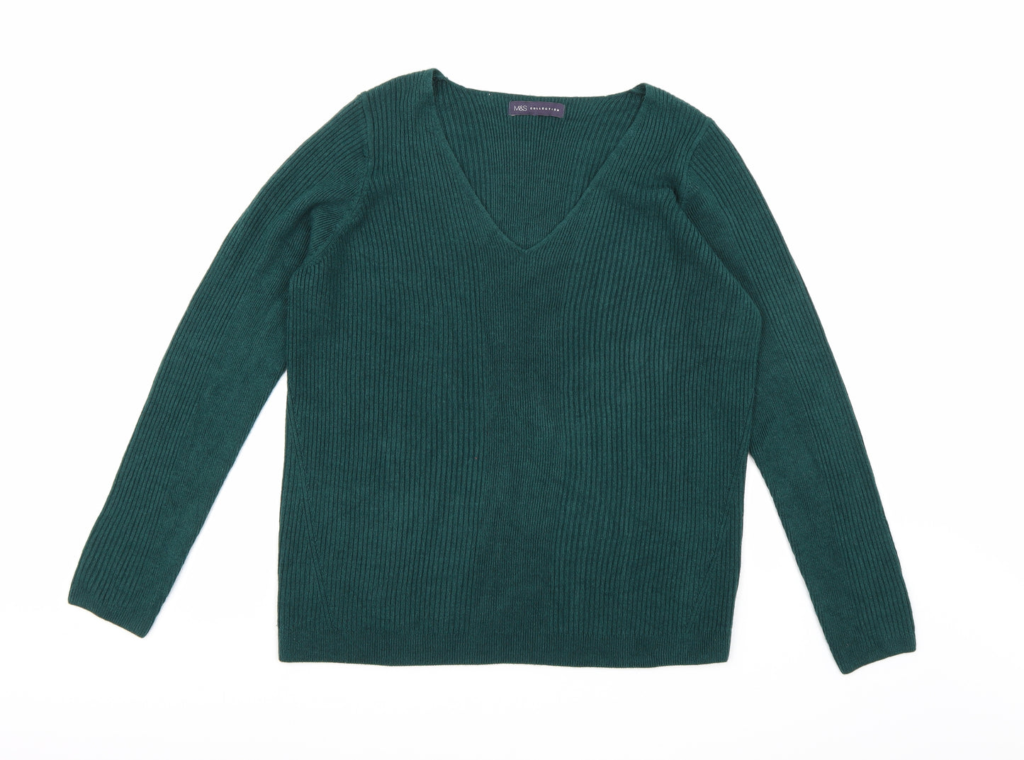 Marks and Spencer Womens Green  Knit Pullover Jumper Size 18