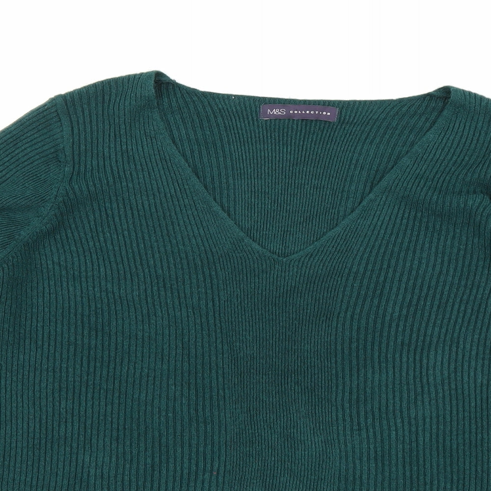 Marks and Spencer Womens Green  Knit Pullover Jumper Size 18