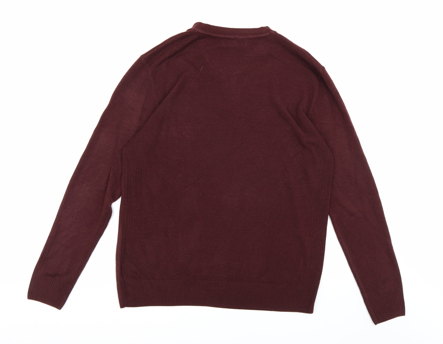 NEXT Mens Brown  Knit Pullover Jumper Size XL  - Burgundy