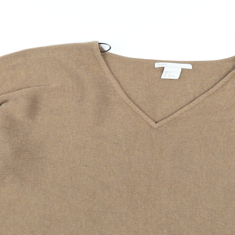 H&M Womens Brown  Knit Pullover Jumper Size S