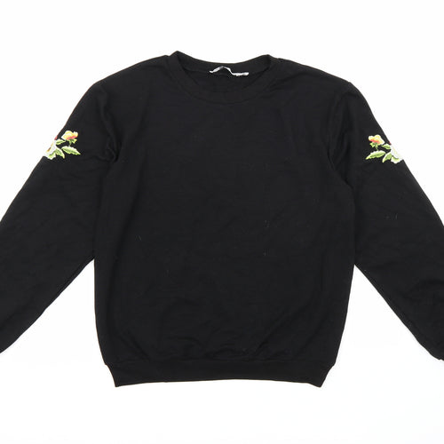 Monogram Womens Black   Pullover Sweatshirt Size S