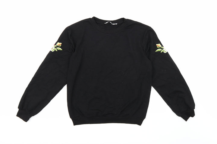 Monogram Womens Black   Pullover Sweatshirt Size S