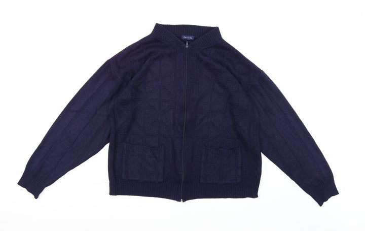 Invicta Mens Blue  Knit Full Zip Jumper Size M