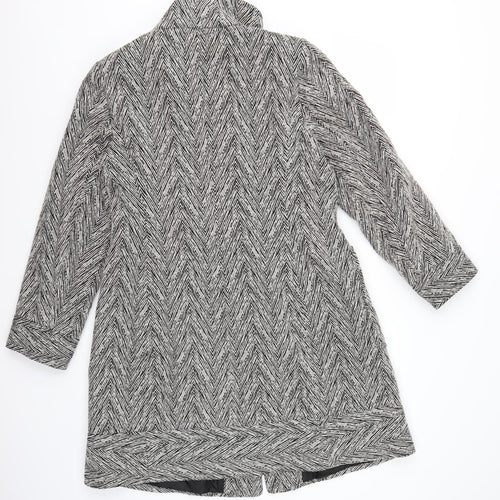 Marks and Spencer Womens Grey Herringbone  Pea Coat Coat Size 16