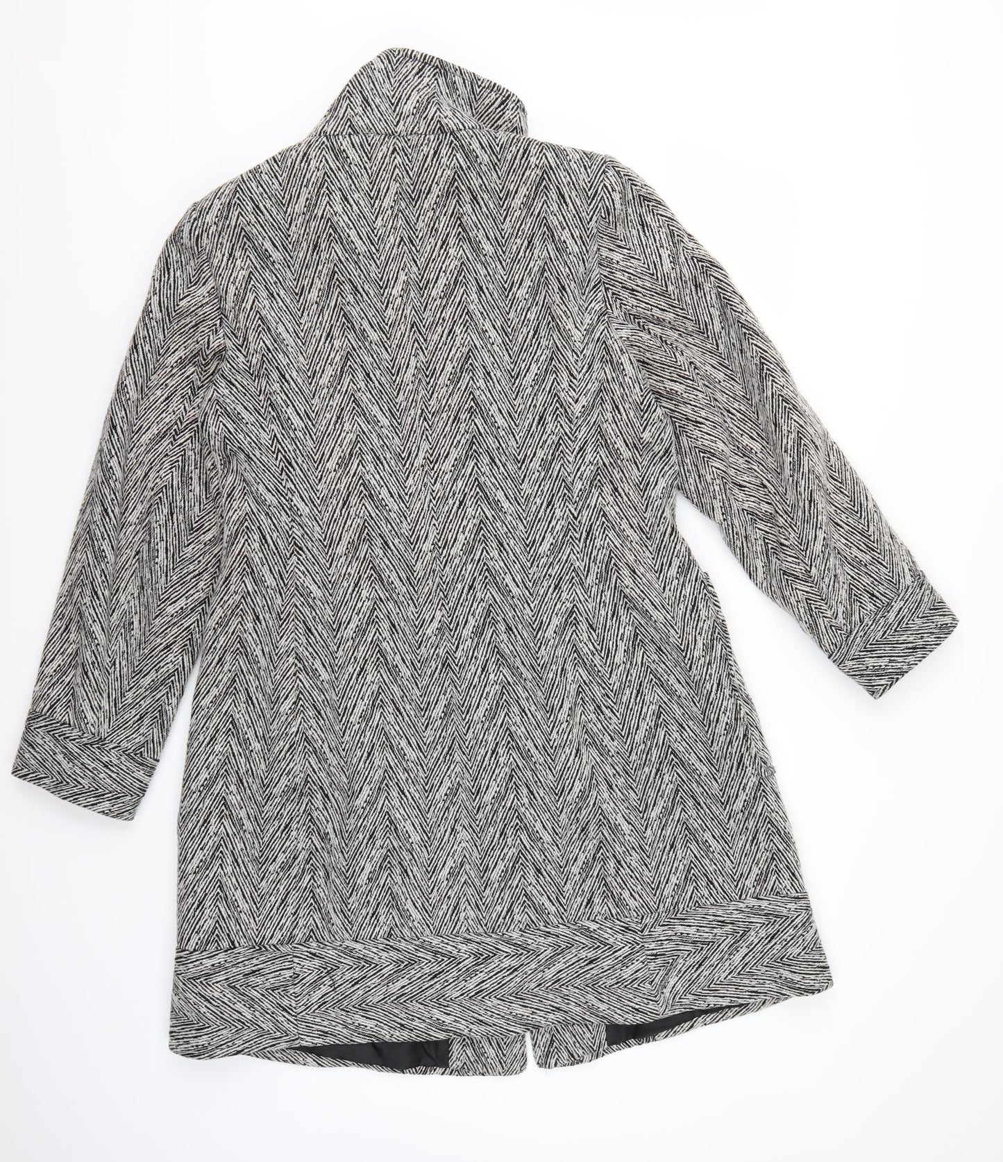 Marks and Spencer Womens Grey Herringbone  Pea Coat Coat Size 16