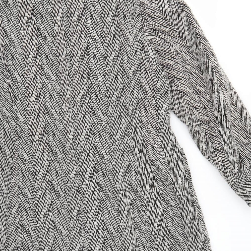 Marks and Spencer Womens Grey Herringbone  Pea Coat Coat Size 16